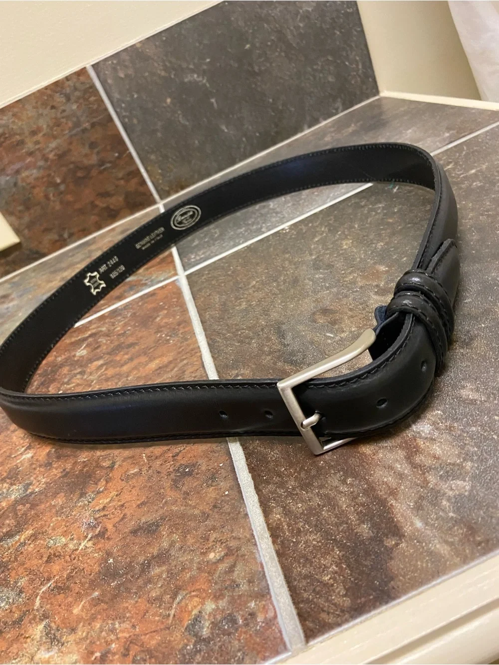 Bellagio Basindelli & Fuzzi Black Italian Leather Dress Belt Size 36-40 Classic